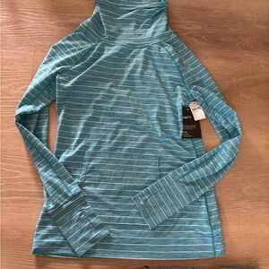 GAP Blue and White Striped Active Top